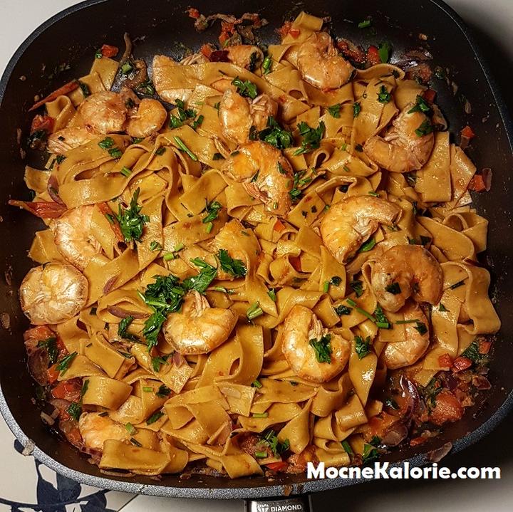 Makaron z krewetkami